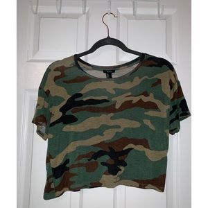 Camel pattern (not so) cropped top S Forever 21